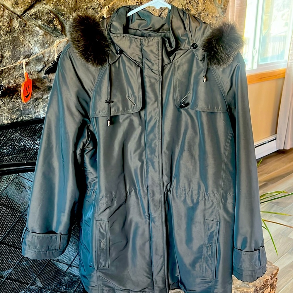 Pendleton shine fur lined long coat SZ large